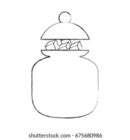sugar pot with cubes
