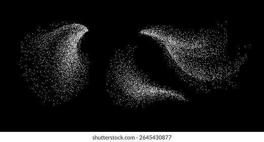 Azúcar en polvo cayendo textura. Elementos de diseño de Vector de salpicaduras de grano de nieve. Efecto de onda abstracto de harina o sal de mesa