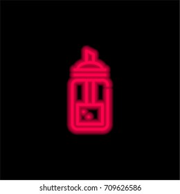 Sugar red glowing neon ui ux icon. Glowing sign logo vector