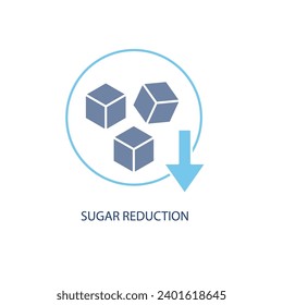 sugar reduction concept line icon. Simple element illustration. sugar reductionsugar reduction concept outline symbol design.