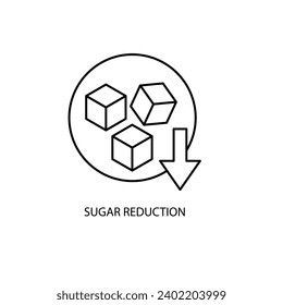 sugar reduction concept line icon. Simple element illustration. sugar reductionsugar reduction concept outline symbol design.