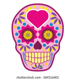 sugar roses skull with heart