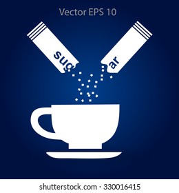 sugar sachet of coffee or tea vector icon