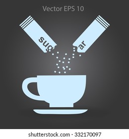 sugar sachet of coffee or tea vector icon