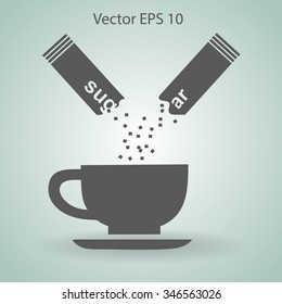 Sugar Sachet Of Coffee Or Tea Vector Icon