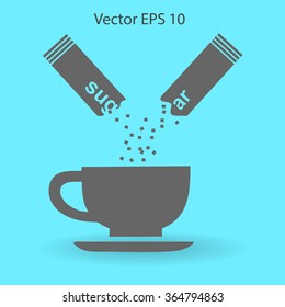 sugar sachet of coffee or tea vector icon