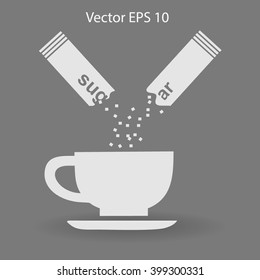 sugar sachet of coffee or tea vector icon