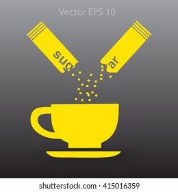 sugar sachet of coffee or tea vector icon