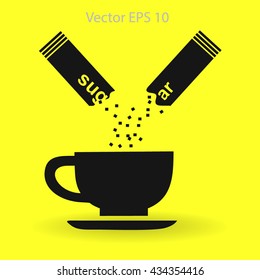 sugar sachet of coffee or tea vector icon