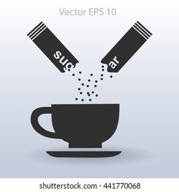 sugar sachet of coffee or tea vector icon