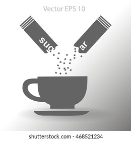 sugar sachet of coffee or tea vector icon