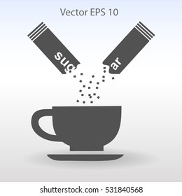 sugar sachet of coffee or tea vector icon