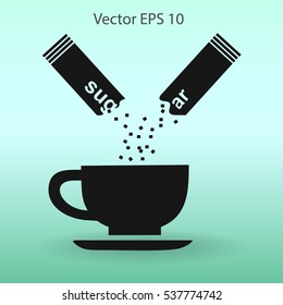 sugar sachet of coffee or tea vector icon