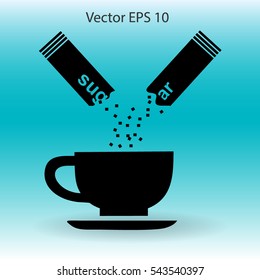 sugar sachet of coffee or tea vector icon