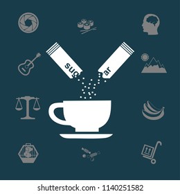 sugar sachet of coffee or teavector icon