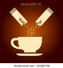 sugar sachet of coffee or teavector icon