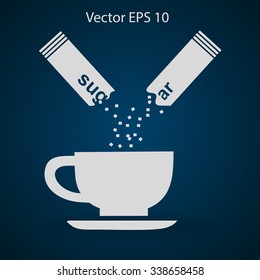 sugar sachet of coffee or teavector icon