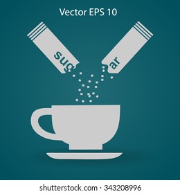 sugar sachet of coffee or teavector icon