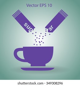 sugar sachet of coffee or teavector icon