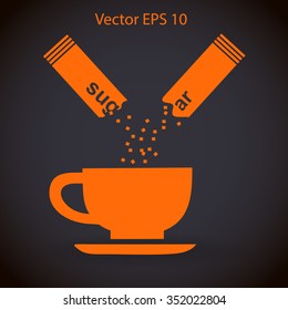 sugar sachet of coffee or teavector icon