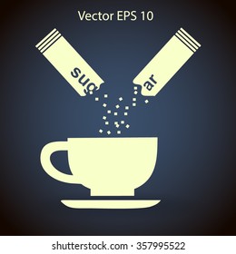 sugar sachet of coffee or teavector icon