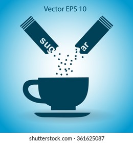 sugar sachet of coffee or teavector icon