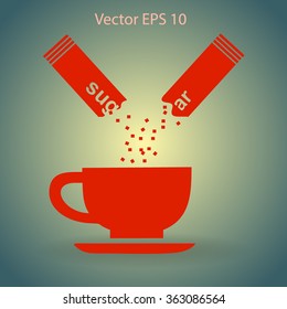 sugar sachet of coffee or teavector icon