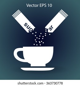 sugar sachet of coffee or teavector icon