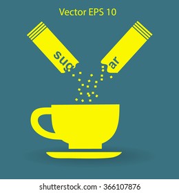 sugar sachet of coffee or teavector icon