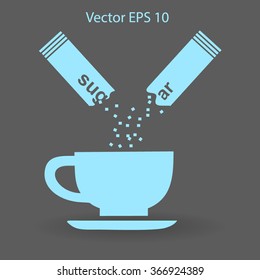 sugar sachet of coffee or teavector icon