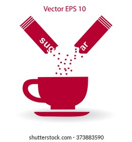 sugar sachet of coffee or teavector icon