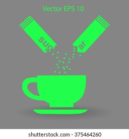 sugar sachet of coffee or teavector icon