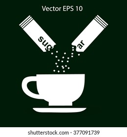 sugar sachet of coffee or teavector icon