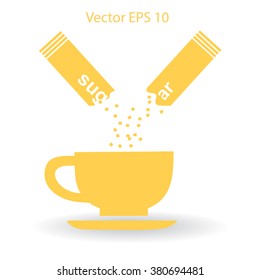 sugar sachet of coffee or teavector icon