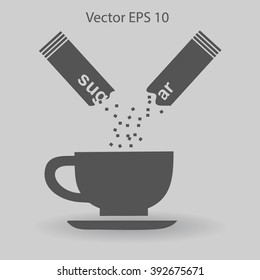 sugar sachet of coffee or teavector icon