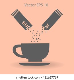 sugar sachet of coffee or teavector icon