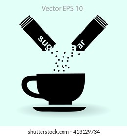 sugar sachet of coffee or teavector icon