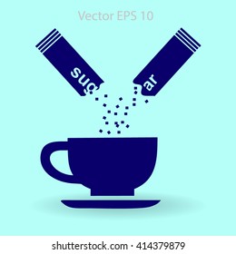 sugar sachet of coffee or teavector icon