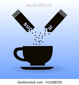 sugar sachet of coffee or teavector icon