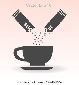 sugar sachet of coffee or teavector icon