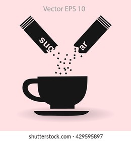 sugar sachet of coffee or teavector icon