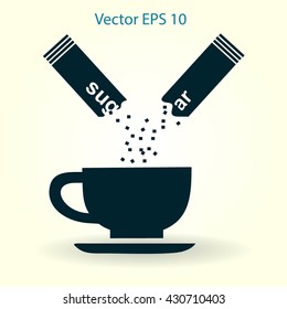 sugar sachet of coffee or teavector icon