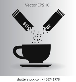 sugar sachet of coffee or teavector icon