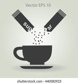 sugar sachet of coffee or teavector icon