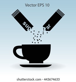 sugar sachet of coffee or teavector icon