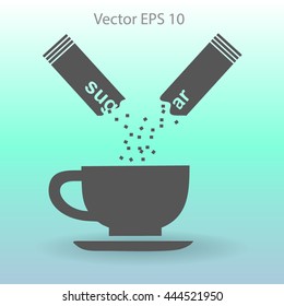 sugar sachet of coffee or teavector icon