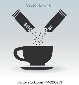 sugar sachet of coffee or teavector icon