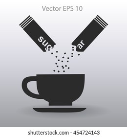 sugar sachet of coffee or teavector icon