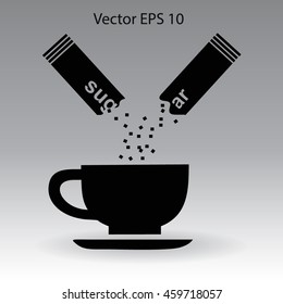 sugar sachet of coffee or teavector icon
