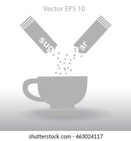 sugar sachet of coffee or teavector icon